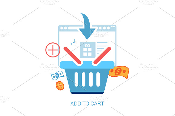 Flat Icons For Online Shopping.