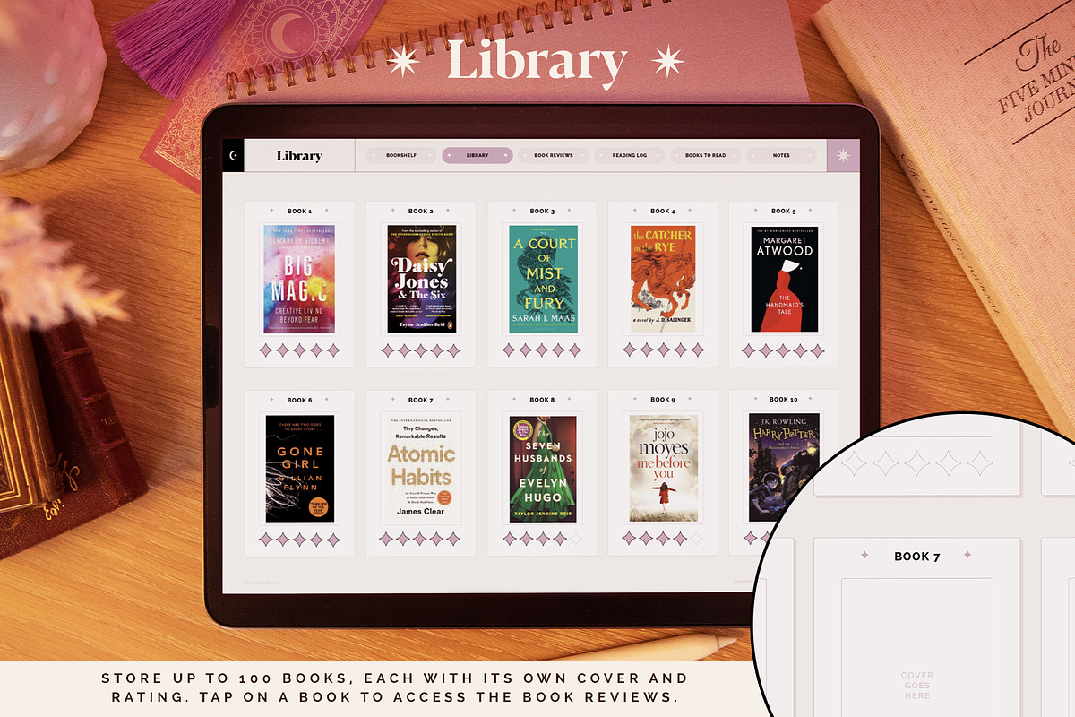 Digital Reading Journal – Purple, a Stationery Template by Aurelie Maron (Photo 4 of 9)