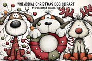 Whimsical Christmas Dogs Clipart PNG, an Illustration by Dream Creation (Thumbnail 1 of 8)