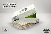 Half Dozen Donut Box Mockup, a Packaging Mockup by INCDesign (Thumbnail 5 of 6)