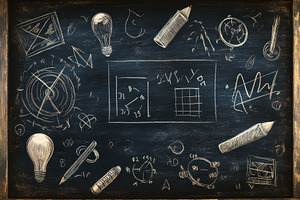 Chalkboard Drawings Ideas Sketches D, an Abstract Photo by Pixeness Studio