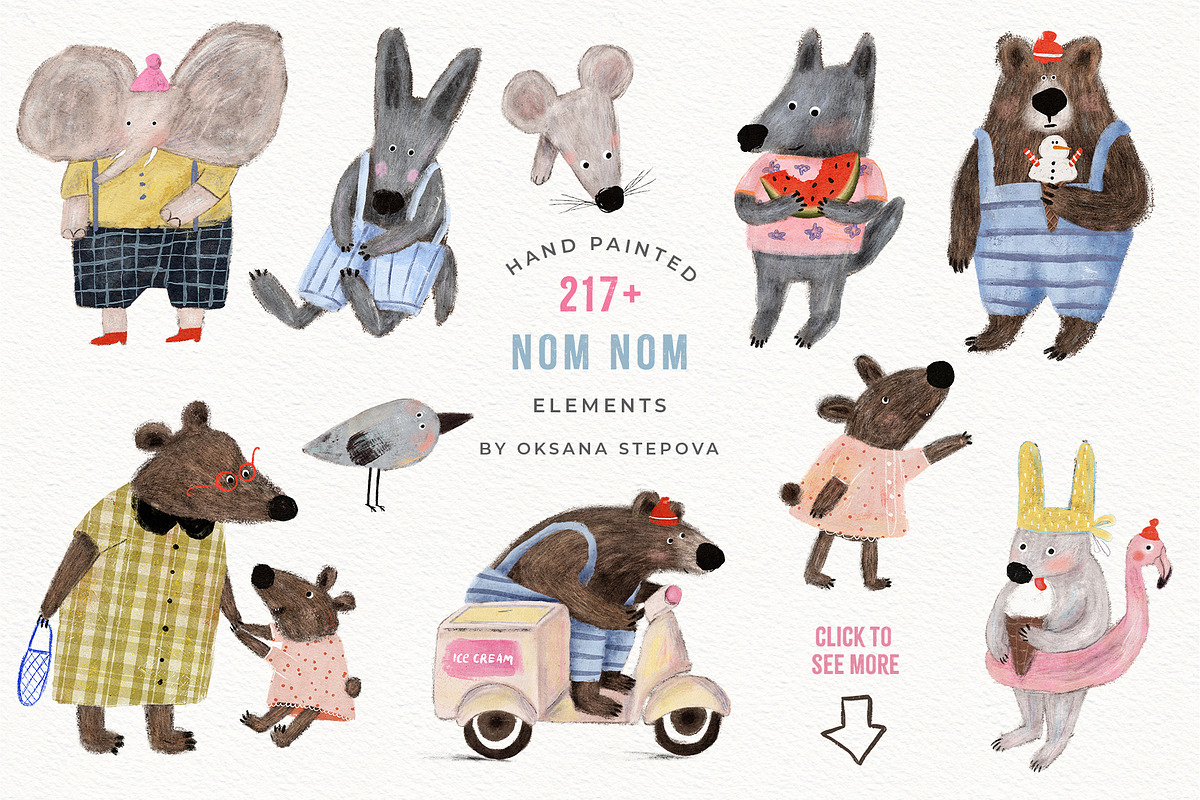 NOM NOM | 217+ elements, an Animal Illustration by Oksana Stepova (Photo 18 of 20)