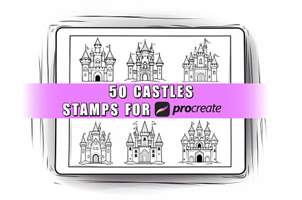 50 Castle Procreate Stamps Brushes