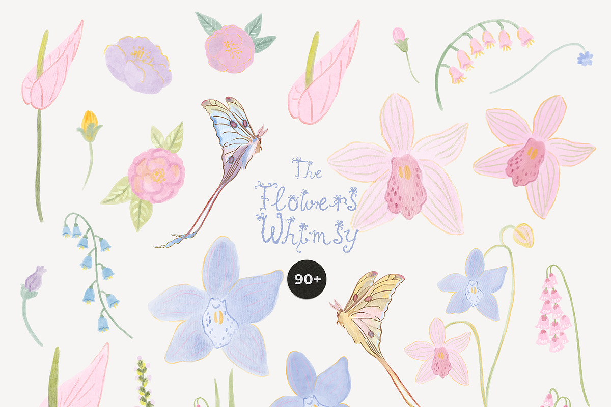 Hand-Painted Pastel Floral Whimsy, a Decorative Illustration by Lana Elanor (Photo 8 of 16)