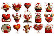 Whimsical Valentine Clipart, an Illustration by Daily.Designs (Thumbnail 3 of 5)