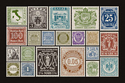 Vintage Postage Stamps Collection, an Object Graphic by pixelbuddha.net (Thumbnail 5 of 6)