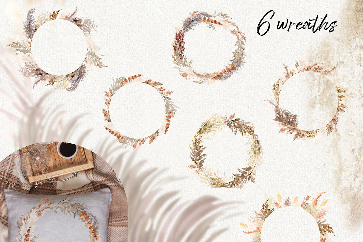 Watercolor pampas grass collection, a Decorative Illustration by TanyaOak (Photo 4 of 8)