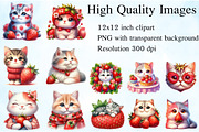 Strawberry Cat Clipart Sublimation, an Illustration by Craft Nest (Thumbnail 2 of 5)