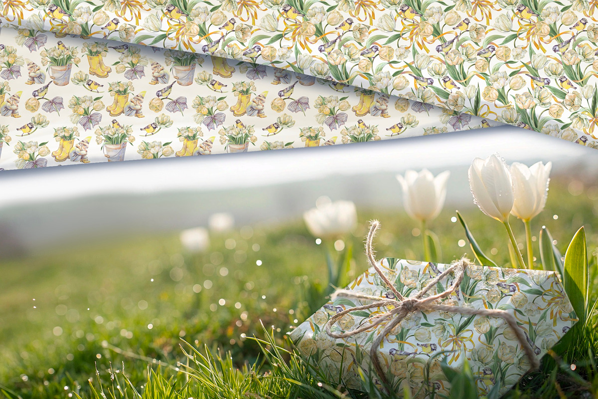 Tulips Spring Garden, watercolor set, an Illustration by Shabbypie (Photo 10 of 12)