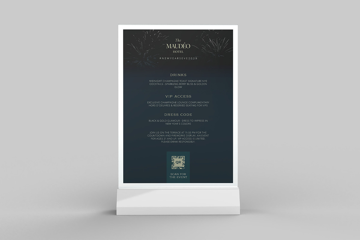 New Year's Eve Table Tent Template, a Stationery Template by BrandPacks (Photo 2 of 5)