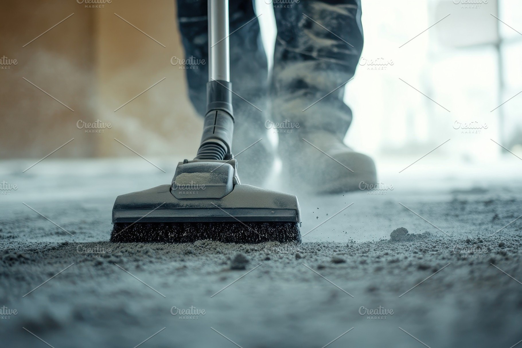 Dust removal in progress by a male, a Photo by Pavel_design