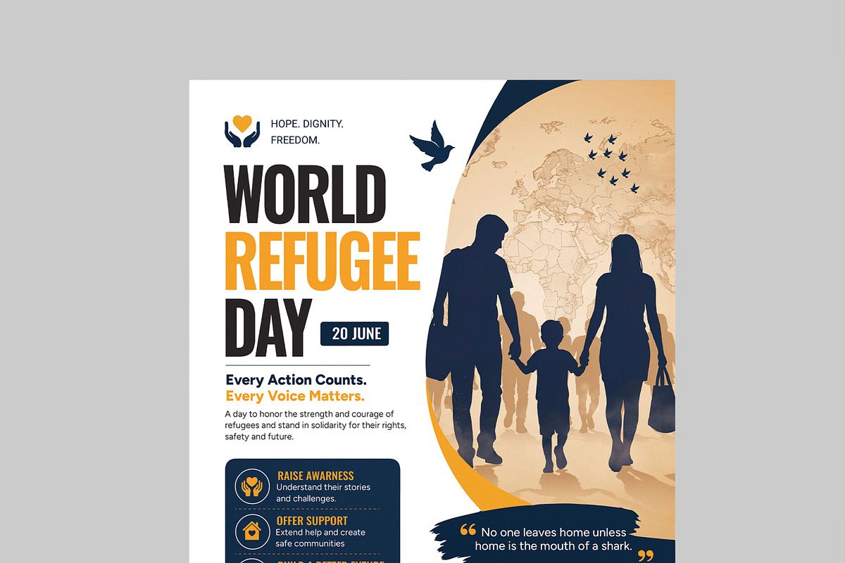 World Refugee Day, a Flyer Template by MightyDesign (Photo 4 of 8)