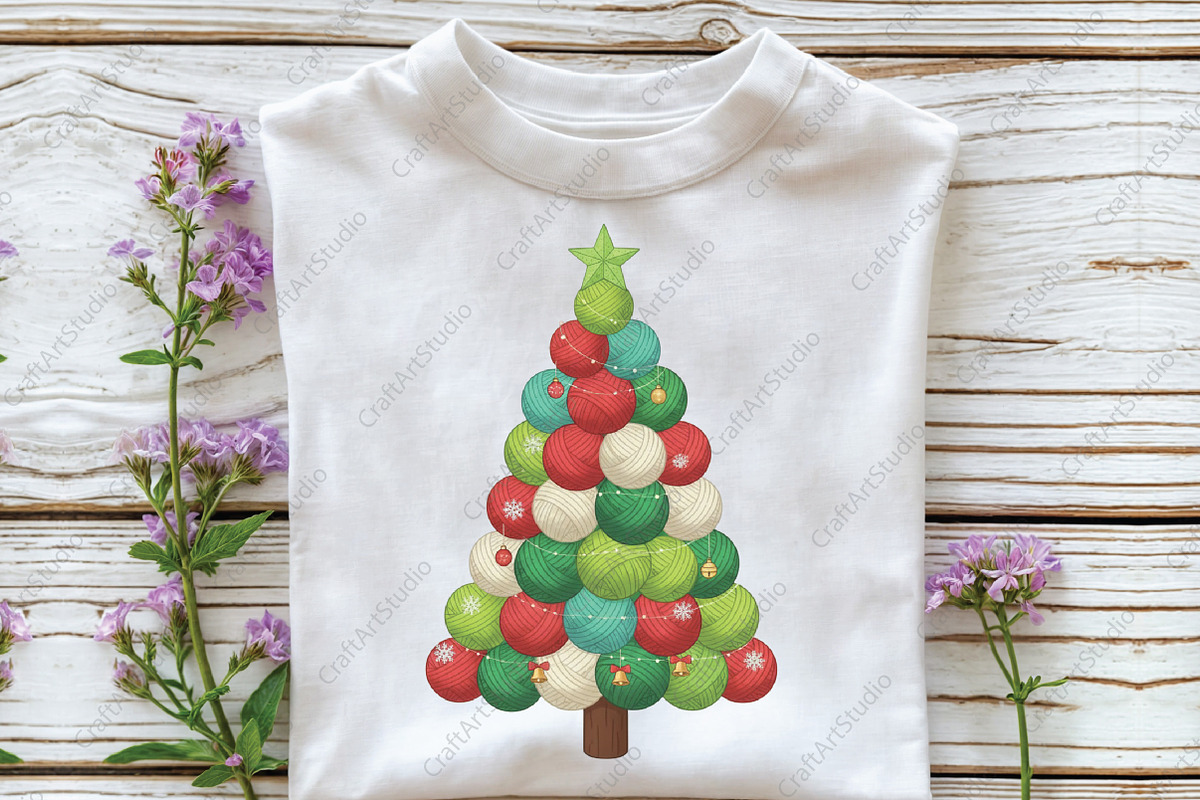 Yarn Christmas Tree PNG, an Illustration by CraftArtStudio (Photo 3 of 4)
