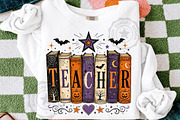 Spooky Halloween Bookish Teacher PNG, a Seasonal Illustration by OK Design (Thumbnail 3 of 5)
