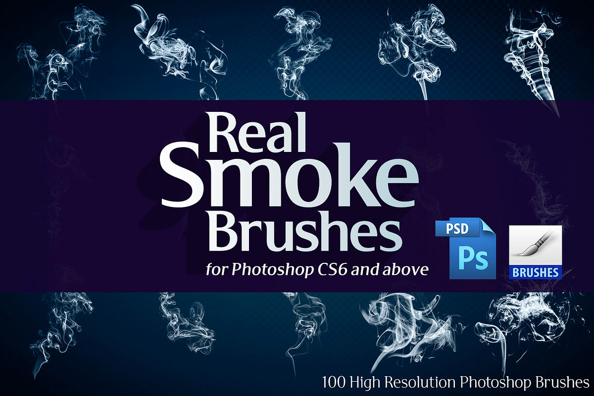 100 Real Smoke Brushes for Photoshop, a Brush Add-On by Creative Graphics (Photo 11 of 11)