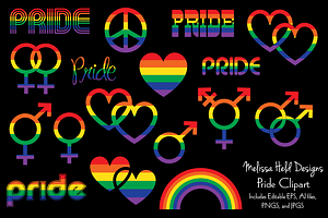 Pride Icons Clipart, an Icon by Melissa Held Designs
