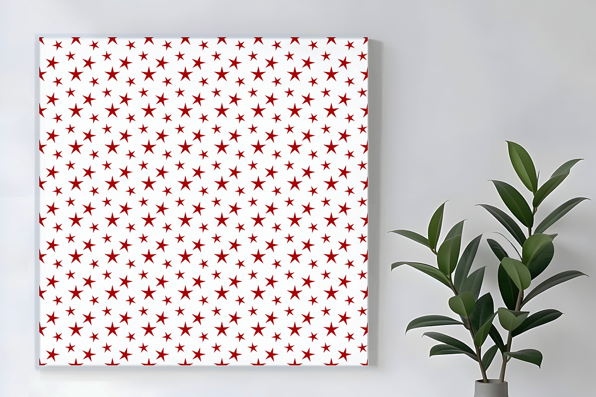 Red Stars on White Seamless Repeat, a Pattern Graphic by Sharon Schwalbe (Photo 4 of 6)