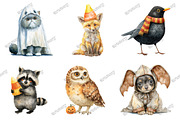 Whimsical Halloween Animal Clipart, a Graphic by designcity5 (Thumbnail 2 of 5)