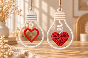 Valentine Heart Light Ornament STL, an Object 3D Model by Layerology