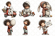 Whimsical Easter Boy Clipart, an Illustration by Black Bird Studio (Thumbnail 6 of 6)