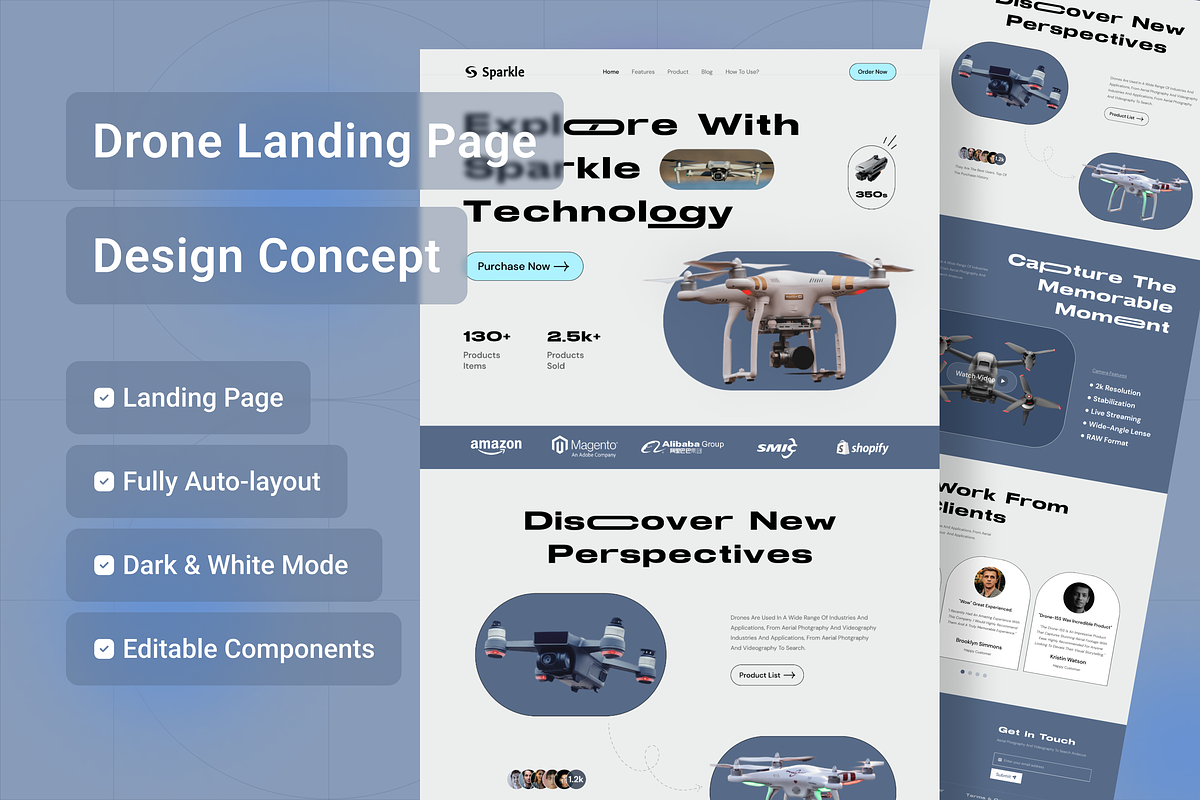 Drone Website Concept, an UI Kit Template by Sparkle Template Studio (Photo 1 of 3)