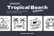Animated Tropical Beach and Ocean, an Outline Icon by Brickclay (Thumbnail 1 of 6)