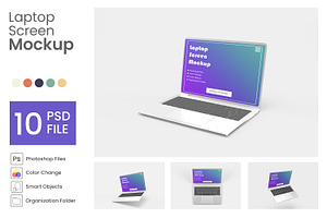 Laptop Screen Mockup 10 PSD
