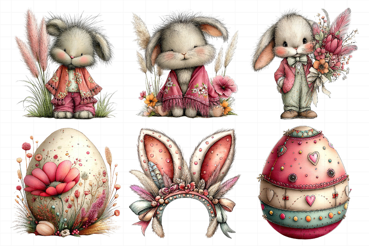 Boho Easter Elements Bundle, an Illustration by Daily.Designs (Photo 3 of 8)