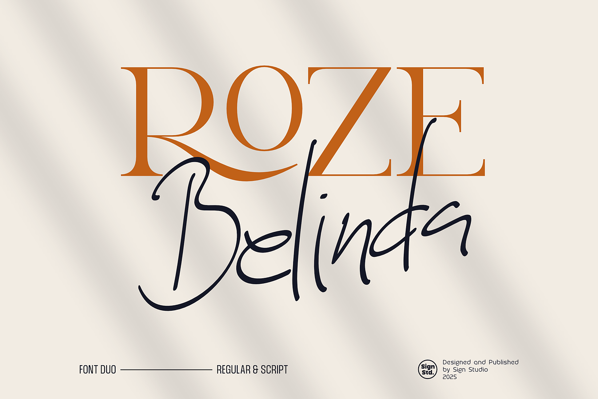 Roze Belinda - Display Font Duo, a Slab Serif Font by Sign Studio (Photo 1 of 15)