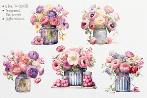 Ranunculus Watercolor Collection