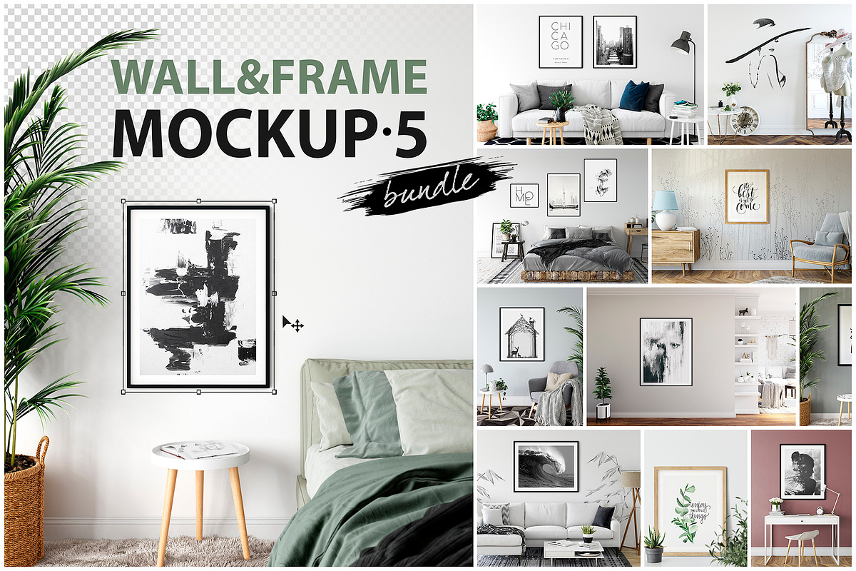 Frames & Walls Mockup Bundle - 5, a Print Template by Yuri-U (Photo 1 of 31)