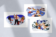 People doing winter sport activities, a Seasonal Illustration by Good Studio (Thumbnail 11 of 11)