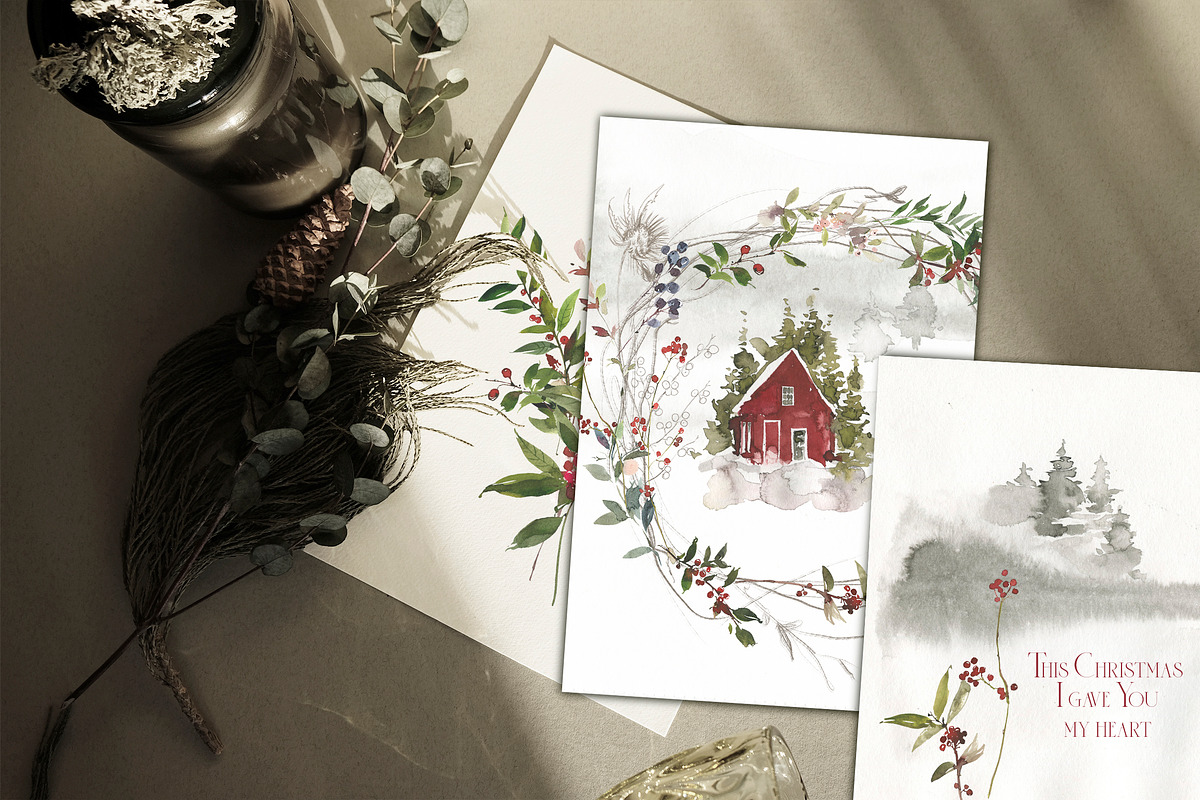 Winter Berries Christmas Watercolour, a Decorative Illustration by whiteheartdesign (Photo 4 of 14)