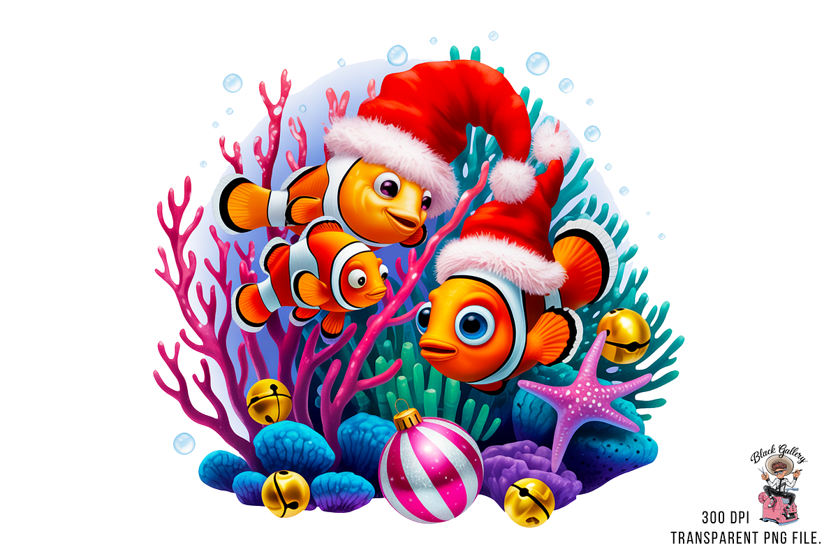 Christmas Fish PNG Bundle, a Graphic by Clipart Studio (Photo 4 of 11)