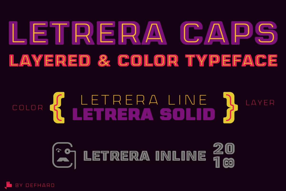 Letrera Caps -Layered & Color Fonts- preview 2