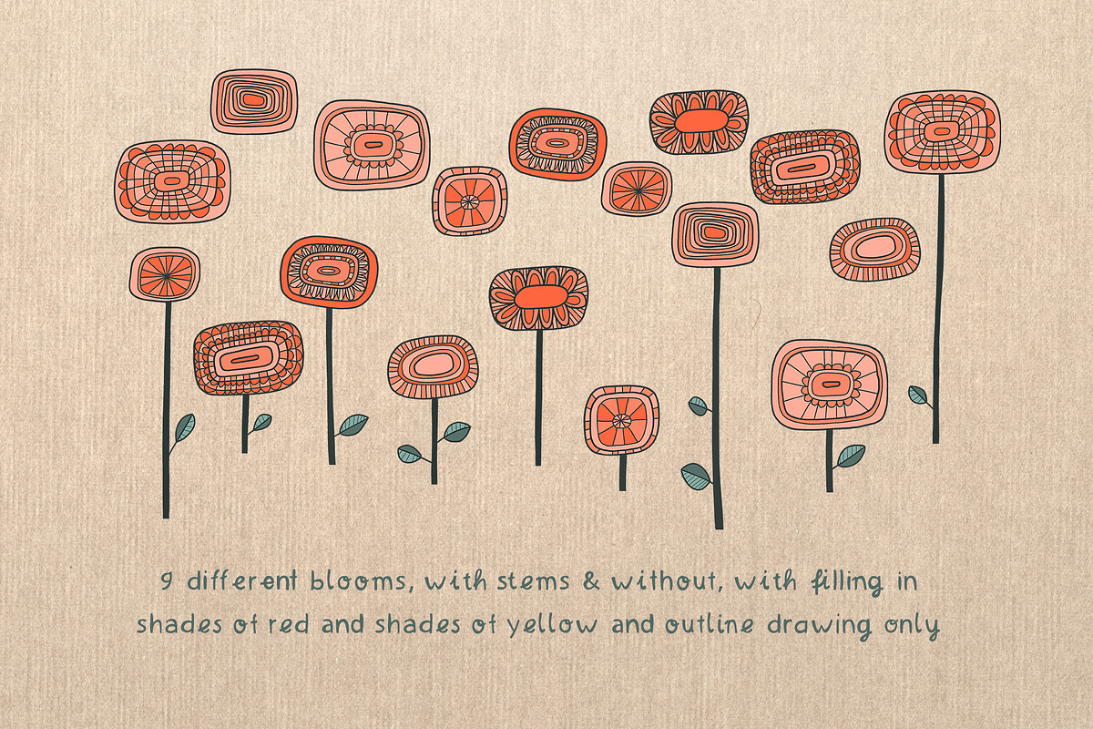 LAFOLOs Wonky Flower Illustrations, a Decorative Illustration by LAFOLO (Photo 2 of 5)