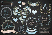 Soft Blue Vintage Vector Flowers, an Illustration by Amanda Ilkov (Thumbnail 2 of 4)