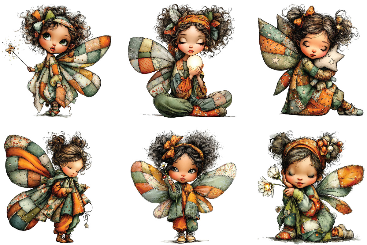 Fairy Girl Butterfly Wings Clipart, an Illustration by CraftArtStudio (Photo 3 of 6)