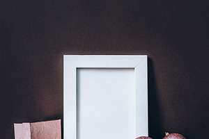 Empty photo frame christmas decor, a Holiday Photo by hitdelight