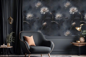 Dark Floral Seamless Wallpaper, a Wallpaper Graphic by by creative paper