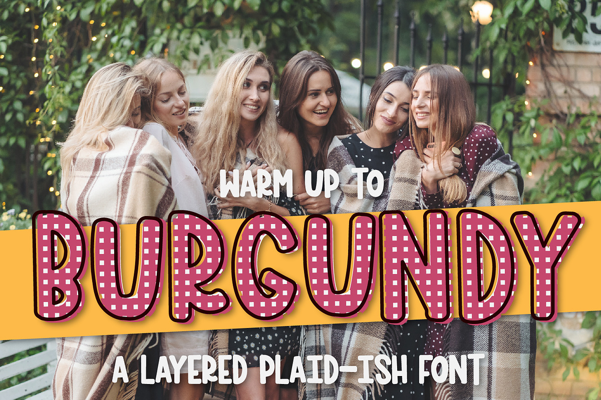 Burgundy -A Plaid Inspired Font Trio
