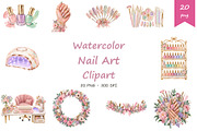 Watercolor Nail Art Clipart, a Decorative Illustration by BerryPieArt (Thumbnail 1 of 4)