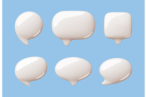 Cartoon 3d speech bubbles. Blank, an Object Illustration by YummyBuum