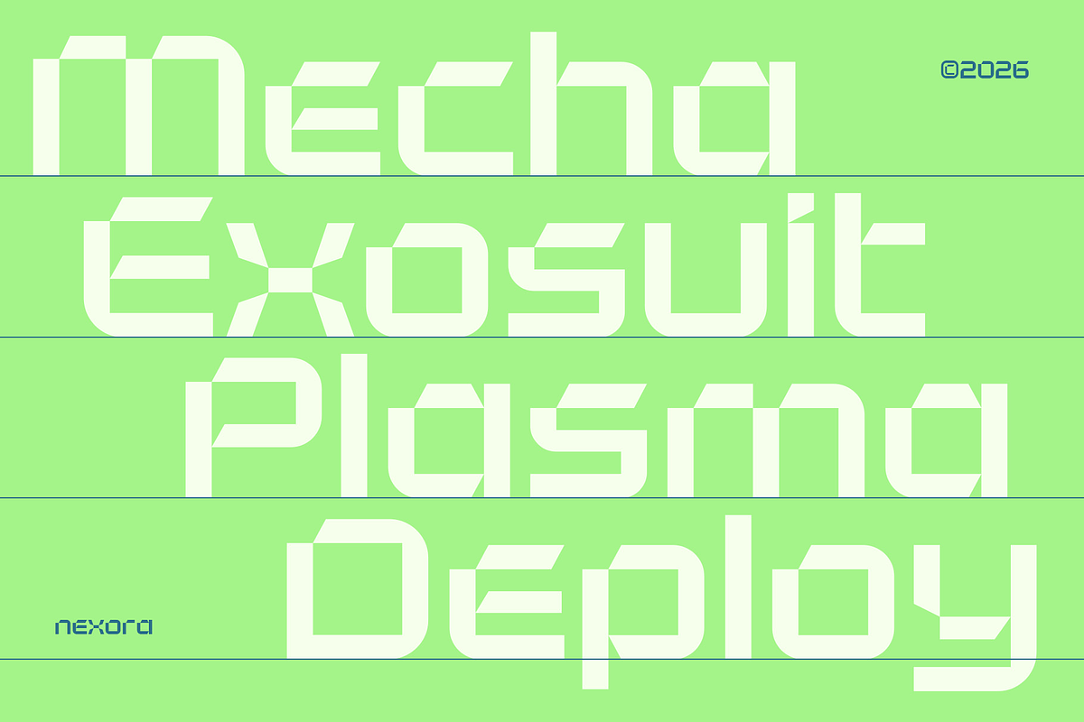 Nexora Futuristic Display Typeface, a Sans Serif Font by Namela Studio (Photo 2 of 8)