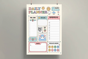 Daily Planner Template, a Stationery Template by MightyDesign