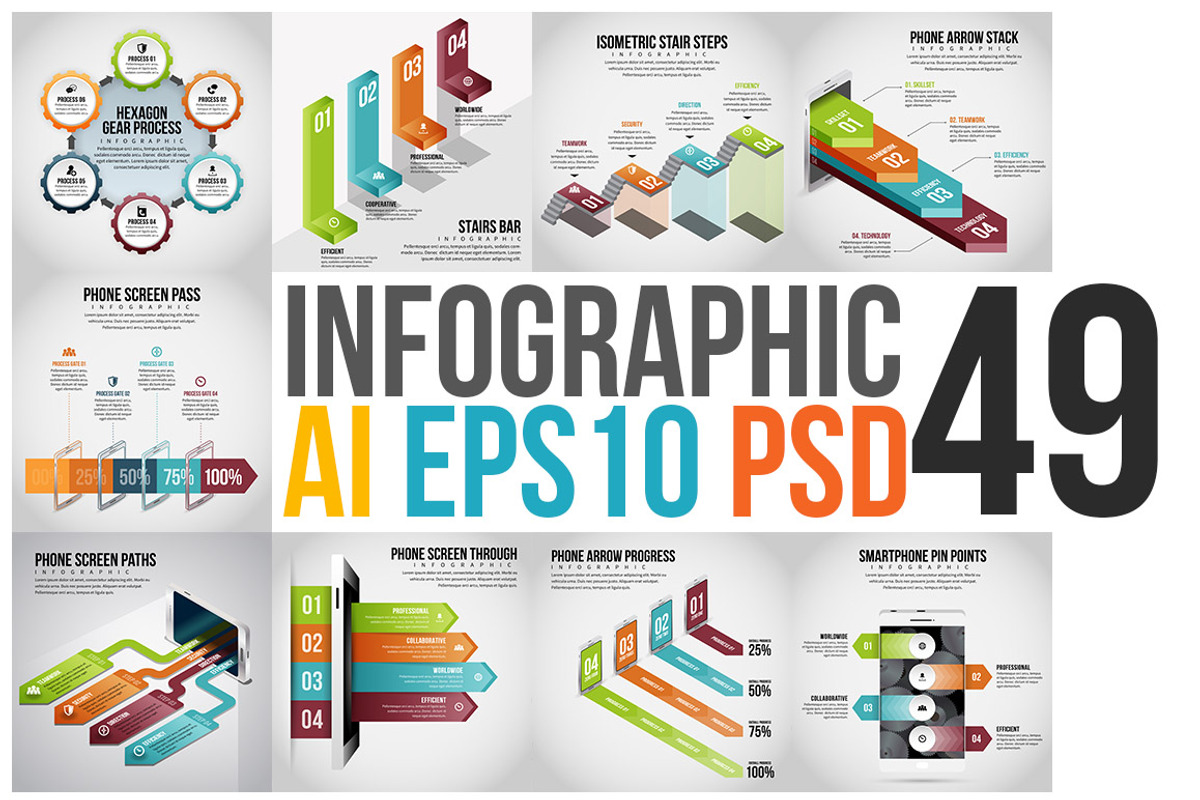 Infographic Set 49, a Templates & Theme by h.utomo (Photo 1 of 10)