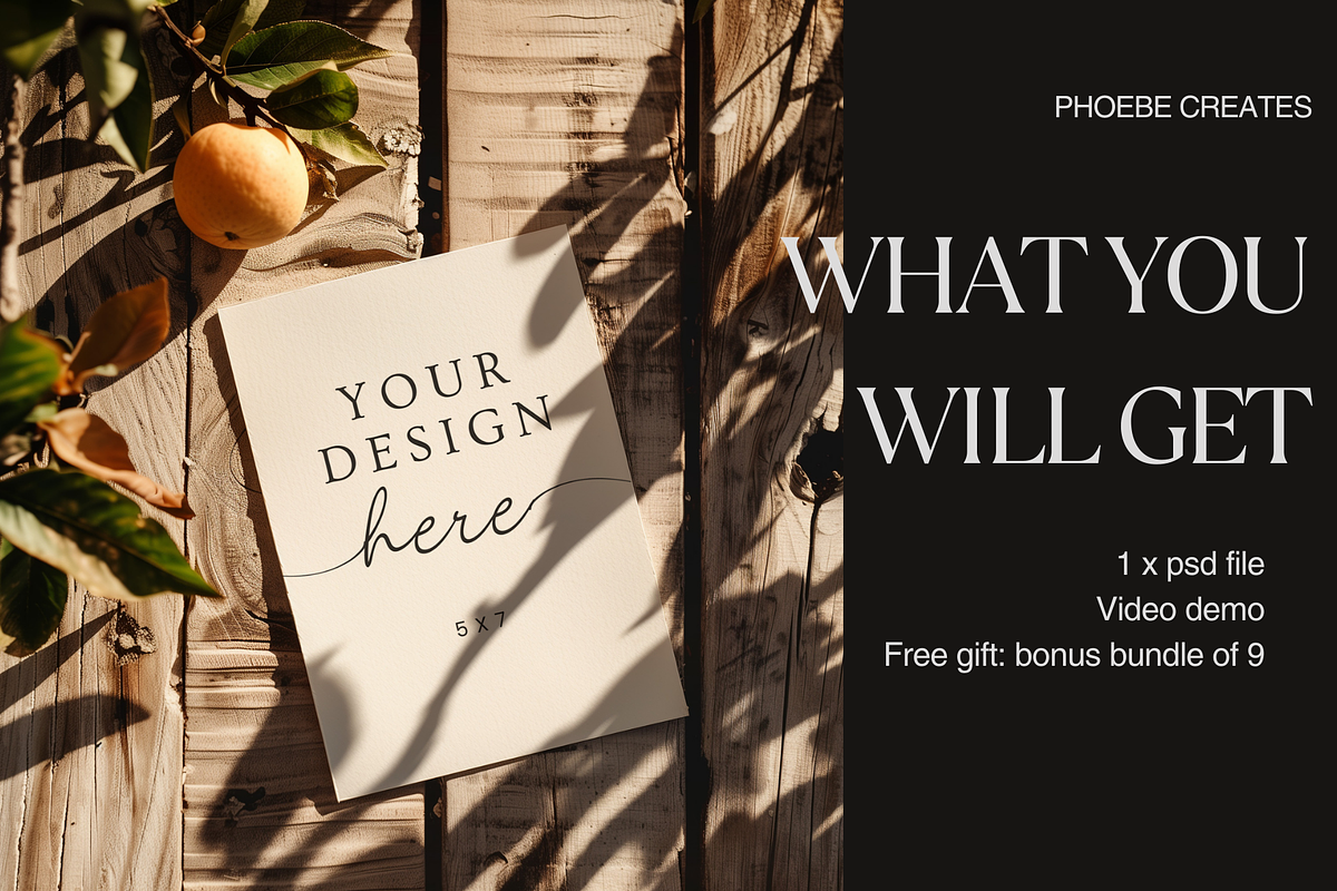 Rustic 5x7 Invitation Mockup PSD, a Mockup by PhoebeCreates (Photo 2 of 7)