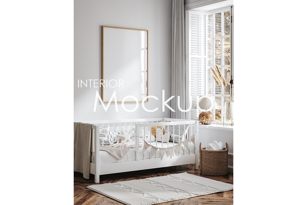 Frame mockup in home interior, a Marketing Template by Artjafara