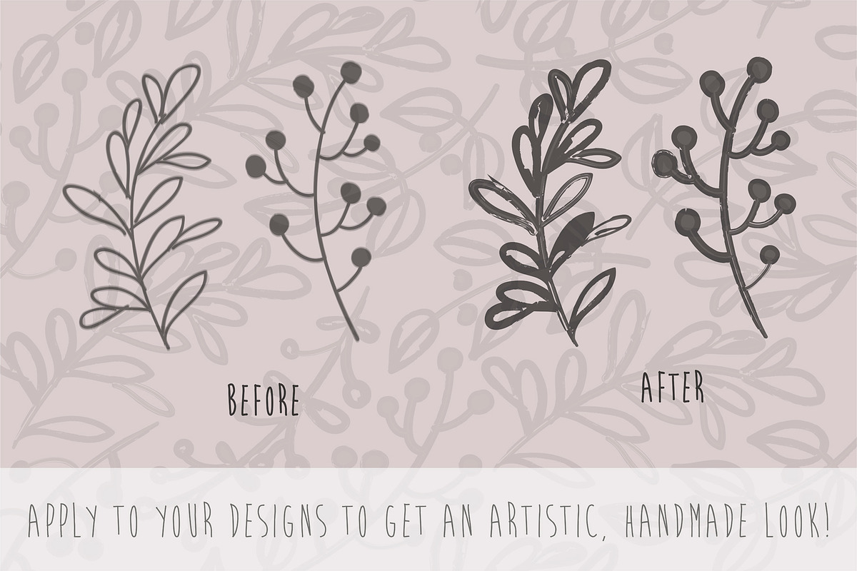 Illustrator Hand Drawn Soft Brushes, a Brush Add-On by bum katrin (Photo 3 of 3)