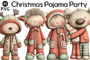 Christmas Pajama Party Clipar, an Illustration by Daily.Designs (Thumbnail 1 of 5)